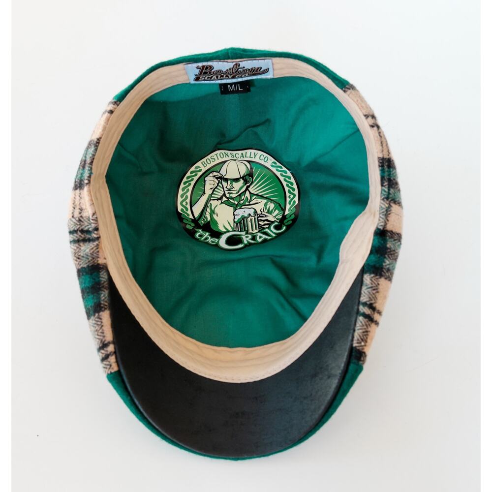 Boston Scally The Craic Pin Plaid Newsboy Cap M/L Preppy Gatsby Wool Blend Hat - Picture 4 of 16